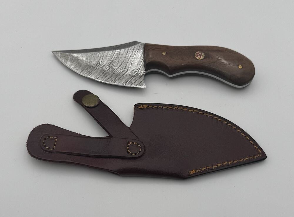 Handmade Damascus Steel Fixed Blade Knife w/ Leather Sheath – Pakistan Made NEW